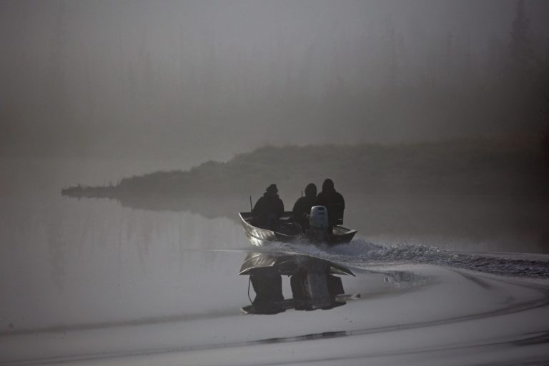 Moose Hunters On A Foggy Morning